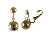 Dlux Jewels Gold 10 mm Facetted Fire Polished Bead on Gold Tone Brass Clip Earrings 0.98 in.