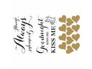 Roommates RMK3168SCS Always Kiss Me Quote Peel Stick Wall Decals Gold Pack of 4