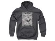 Trevco Popeye Classic Popeye Youth Pull Over Hoodie Charcoal XL