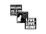 Bulk Buys OF528 4 Black White Wooden Cat Sign 4 Piece