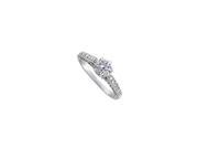Fine Jewelry Vault UBNR50458W14CZ April Birthstone CZ Engagement Ring in 14K White Gold 1.25 CT TGW