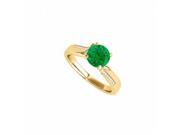 Fine Jewelry Vault UBUNR50859EY14CZE May Birthstone Emerald CZ Ring in 14K Yellow Gold 26 Stones