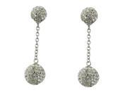 Dlux Jewels Gold White Crystal Ball Earrings