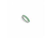 Fine Jewelry Vault UBUAGSQ400E231 May Birthstone Created Emerald Eternity Band 925 Sterling Silver 4 CT TGW 20 Stones