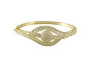 Dlux Jewels Gold Tone Sterling Silver Bangle with White Cubic Zirconia