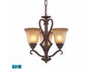 ELK Lighting 9326 3 LED Lawrenceville 3 Light LED Chandelier in Mocha