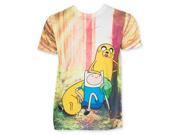 Tees Adventure Time Sublimated Forest Mens T Shirt Extra Large