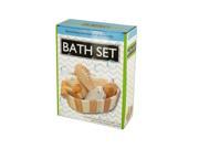 Bulk Buys OF478 4 Essential Bath Set in Wooden Basket 4 Piece