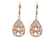 Dlux Jewels Rose Wht Sterling Silver Rose Gold Cubic Zirconia Earrings