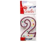 Candle Numeral 2 Pack of 6