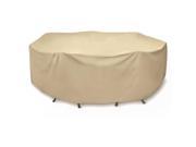Two Dogs Designs 108 in. Round Table Set Cover Khaki