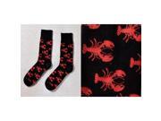 Giftcraft 410278 Mens Crew Sock Rock Red Lobster Design Black Pack of 3