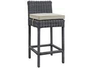 East End Imports EEI 1960 GRY BEI Summon Outdoor Patio Bar Stool Antique Canvas Beige