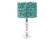 Jubilee Collection 874002 4716 Large Crystal Tower Base With Turquoise Rose Garden Drum Shade