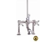 World Imports 323113 Tub Filler with Metal Cross Handles Polished Brass