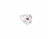 Fine Jewelry Vault UBURS71457AGR 123RS9 Created Ruby Flower Ring 925 Sterling Silver 0.10 CT Size 9