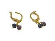 Dlux Jewels 4m asst Gold Filled 2 Shambella Assorted Color Ball Hoop Earrings