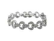 Dlux Jewels Sterling Silver White Crystal Bracelet