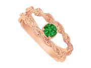 Fine Jewelry Vault UBUNR81381AGVRE Elegant Emerald Mother Ring in 14K Rose Gold Vermeil