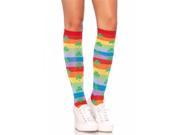Leg Avenue 521222101 Acrylic Rainbow Clover Knee Highs One Size Multicolor