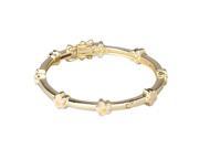 Dlux Jewels 35 in. Gold Pink Flower Bangle