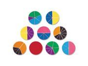 Learning Resources LRNLER0617 Rainbow Fraction Deluxe Circles Set 9 Per Set