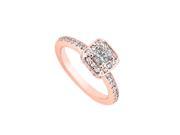 Fine Jewelry Vault UBJ7300P14CZ Best CZ Engagement Ring in 14K Rose Gold