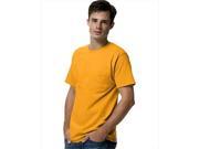 Hanes 5590 Tagless Pocket T Shirt Size Small Gold Yellow