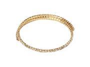 Dlux Jewels Gold Tone Brass Flexible Bracelet with White Crystals
