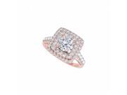 Fine Jewelry Vault UBNR84586EP14CZ Perfect Gift CZ Halo Ring in 14K Rose Gold