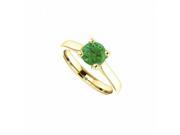 Fine Jewelry Vault UBURSRD122100Y14E May Birthstone Created Emerald Engagement Ring in 14K Yellow Gold 1 CT TGW