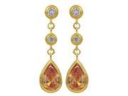 Dlux Jewels Gold Cubic Zirconia Champagne Post Earrings