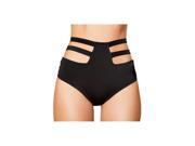 Roma Costume SH3321 Blk S M Solid High Waisted Strapped Shorts Black Small Medium