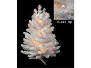 NorthLight 18 in. Pre Lit Snow White Artificial Christmas Tree Multi Color Lights