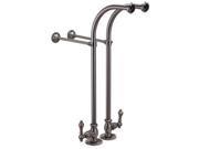 World Imports 472817 Rigid Freestanding Supplies with Stops and Hot Cold Porcelain Lever Handles Satin Nickel