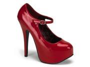 Bordello TEE07_R 9 Maryjane Shoe with Concealed Platform Pump Red Size 9