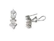 Dlux Jewels Sterling Silver Diamond Cut Circle Cubic Zirconia Earrings