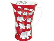 Konitz 4410100017 Set of 4 Mega Mugs Chain of Elephants Red
