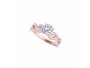 Fine Jewelry Vault UBNR84772AGVRCZ Prong Set CZ Engagement Ring in 14K Rose Gold Vermeil