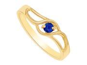 Fine Jewelry Vault UBNR81498Y14S Natural Sapphire Prong Set Swift Twist Birthstone Mother Ring in 14K Yellow Gold