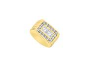 Fine Jewelry Vault UBM153Y14D Mens Diamond Ring 14K Yellow Gold 1.50 CT Diamonds 14 Stones