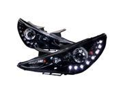 Spec D Tuning 2LHP SON11G TM Projector Headlight Gloss Black Housing with Smoke for 11 to Up Hyundai Sonata 11 x 28 x 33 in.