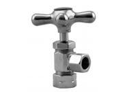 Westbrass D1041X 26 Angle Stop .63 in. OD Inlet and Cross Handle Polished Chrome