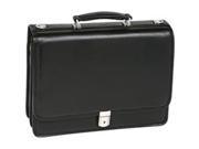 Mcklein PV1448490 17 In. River North Black Leather Triple Compartment Briefcase