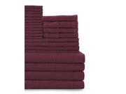 Baltic Linen Belvedere Row Multi Count 100 Percent Cotton Complete Towel Set Crimson 24 Piece