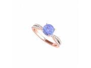 Fine Jewelry Vault UBUNR50843EP14CZTZ December Birthstone Tanzanite CZ Engagement Ring 32 Stones