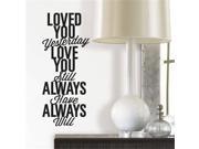Roommates RMK2594SS Love You Always Single Sheet Peel Stick Wall Decals Black