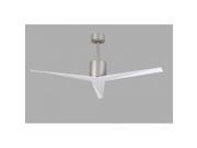 Atlas EK BN WH Eliza Three Bladed Paddle Fan in Brushed Nickel With Gloss White Blades