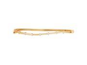 Dlux Jewels Gold Over Sterling Silver Bangle with White Cubic Zirconia