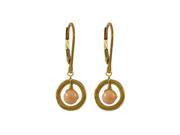 Dlux Jewels Peach 4 mm Ball Gold Plated Brass Ring with Gold Filled Lever Back Earrings 0.83 in.